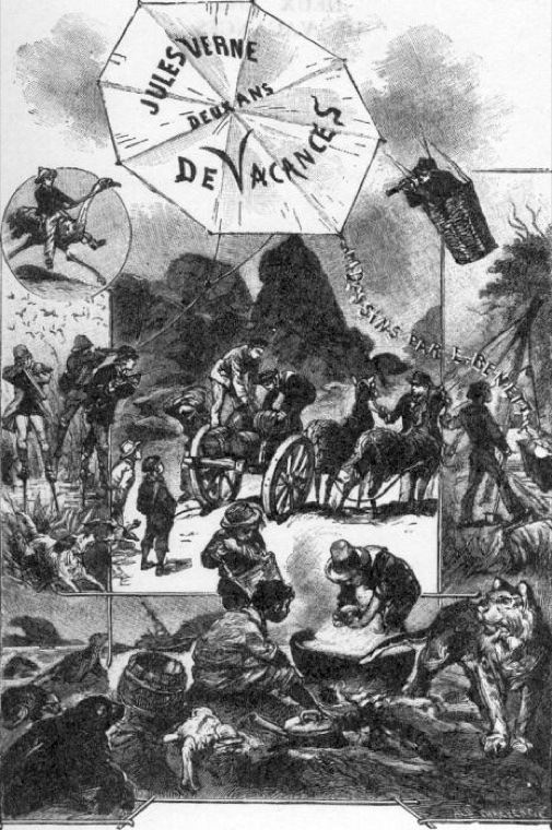 Le Château des Carpathes — gravure de Léon Benett