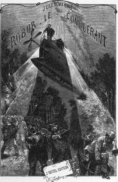 Robur le Conquérant — gravure de Léon Benett